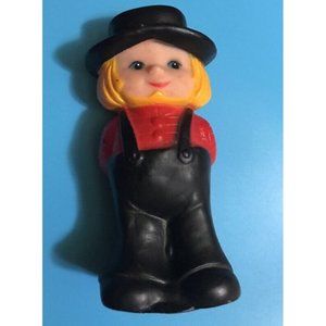 Vintage Hard Plastic- Hong Kong Amish Farm Boy Coin Bank 5.25”
